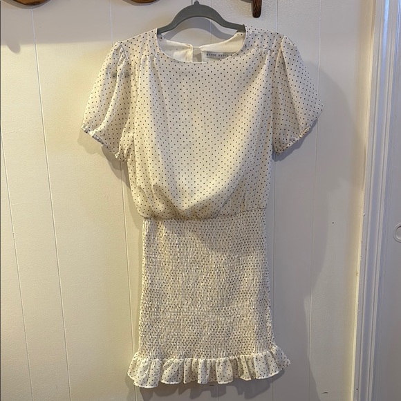 HYFVE Dresses & Skirts - HYFVE Ivory Polka Dot Ruffle Mini Dress